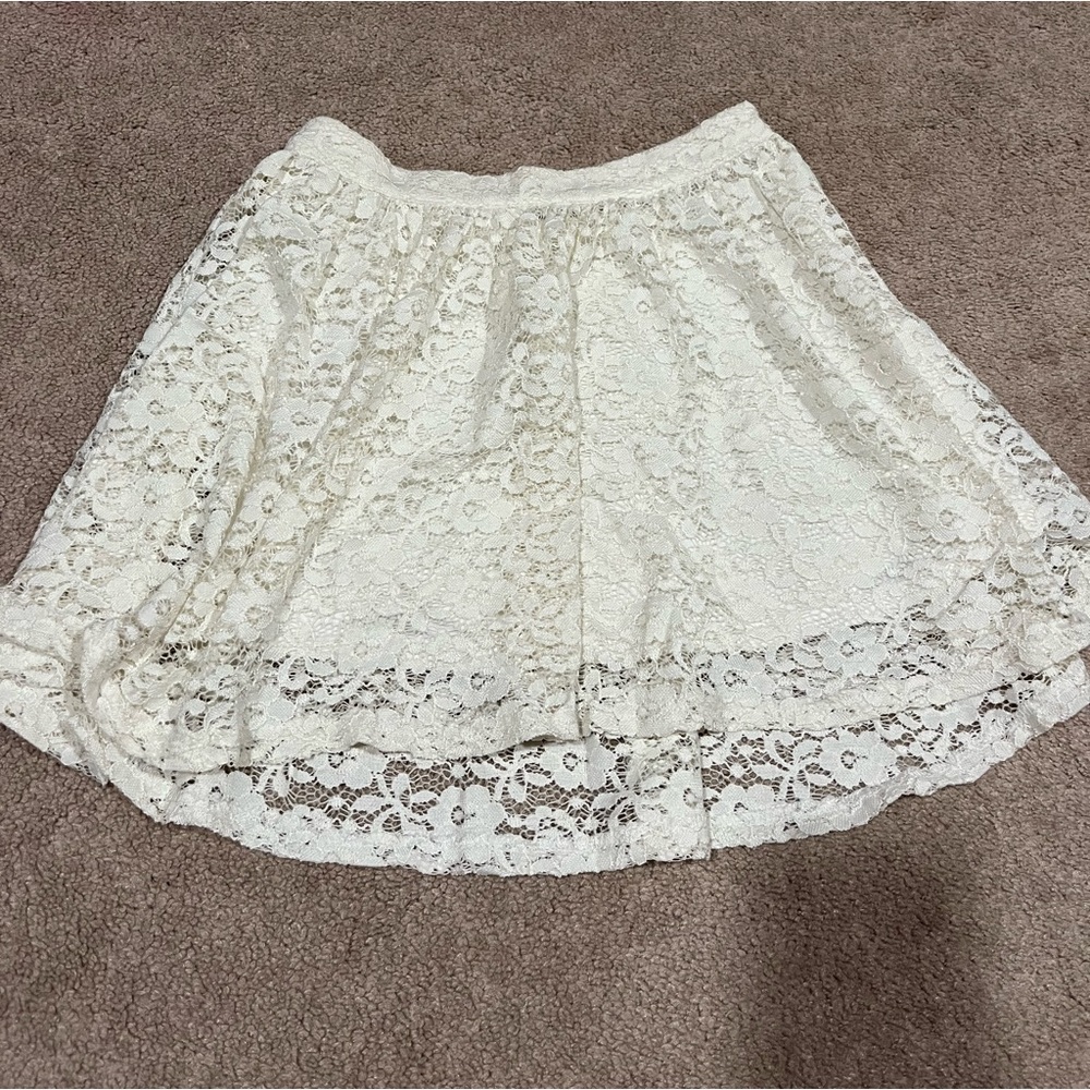 White Lace Mini Skirt